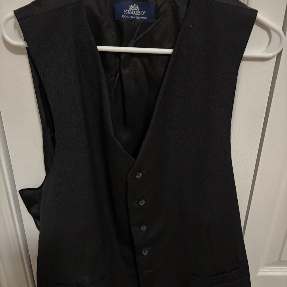 Stafford Men's Black Formal Vest